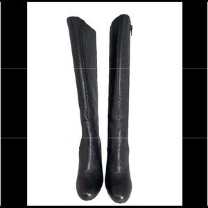 New with box Nine west black leather over knee boost size 6 1/2